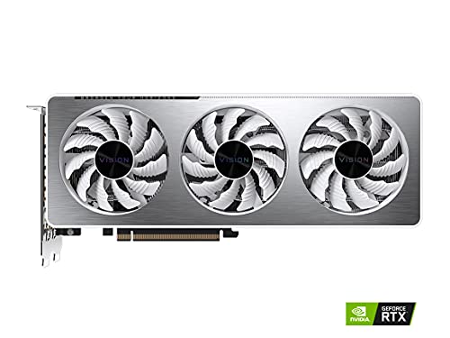 GIGABYTE GeForce RTX 3060 Vision OC 12G (REV2.0) Graphics Card, 3X WINDFORCE Fans, 12GB 192-bit GDDR6, GV-N3060VISION OC-12GD REV2.0 Video Card