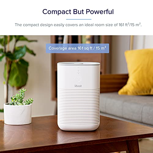 LEVOIT Air Purifier for Home Large Room, White & Air Purifier for Home Bedroom, HEPA Fresheners Filter Small Room Cleaner with Fragrance Sponge, 1 Pack, White