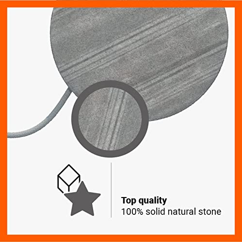 Eggtronic Wireless Charging Stone | Qi Certified 10W Fast Charger for iPhone, Galaxy, Note, AirPods 2, AirPods Pro, Galaxy Buds, Pixel Buds with Built-in Durable Braided Cable - Sandstone