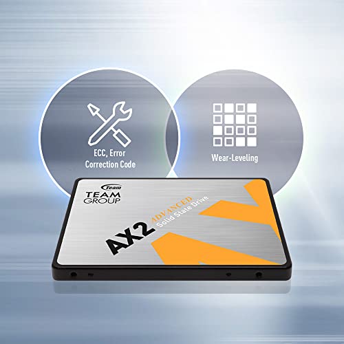 TEAMGROUP AX2 2TB 3D NAND TLC 2.5 Inch SATA III Internal Solid State Drive SSD (Read Speed up to 550 MB/s) Compatible with Laptop & PC Desktop T253A3002T0C101