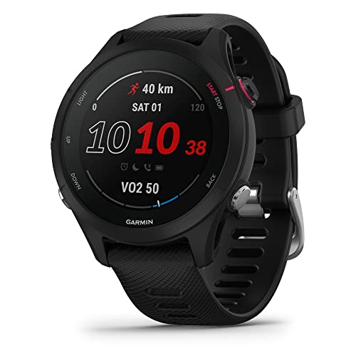 Garmin Forerunner® 255S Music, Smaller GPS Running Smartwatch with Music, Advanced Insights, Long-Lasting Battery, Black