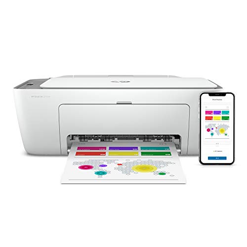 HP DeskJet 2755e Wireless Color All-in-One Printer with bonus 6 months Instant Ink with HP+ (26K67A), white