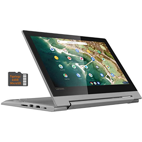 Newest Lenovo 11.6-inch 2-in-1 Touchscreen Chromebook HD IPS Display, Quad-Core MediaTek MT8173c 2.1GHz, 4GB RAM, 32GB EMMC, Bluetooth, HDMI, Type-C, HD Webcam, Chrome OS w/Tigology 64GB SD Card