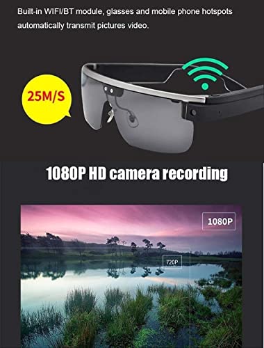 SMSOM Smart Audio Glasses, 1080P HD Video Recording Camera Shooting Camera Glasses, Stereo Anti-Blue Light Polarized Lenses Glasses, Smart Glasses for Driving, Hiking, Fishing, Riding, Travel