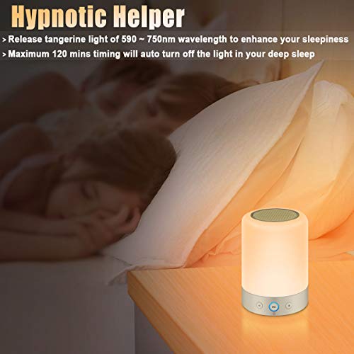 MRCOOL Night Light Bluetooth Speaker Bedside Lamp, Dimmable Multi-Color Changing Bedside Lamp, MP3 Player, Gifts for Men Women Teens Children Kids