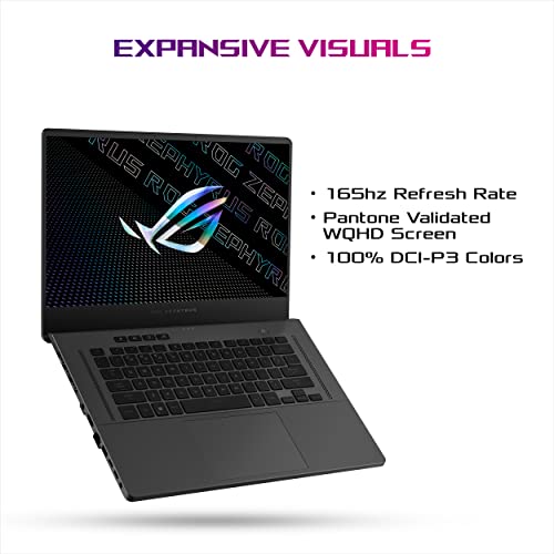 ROG Zephyrus G15 Ultra Slim Gaming Laptop, 15.6” 165Hz QHD Display, GeForce RTX 3080, AMD Ryzen 9 5900HS, 16GB DDR4, 1TB PCIe NVMe SSD, Wi-Fi 6, Windows 10, Eclipse Gray, GA503QS-BS96Q