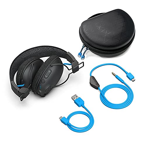 JLab Play Pro Gaming Wireless Headset | 60+ Hour Bluetooth 5 Playtime 60ms Super-Low Latency for Mobile Gameplay | Retractable Boom Mic | AUX Gaming Cord Compatible with Gaming Consoles