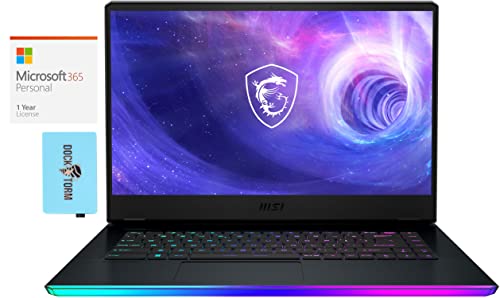 MSI Raider GE66 12UGS Gaming Laptop (Intel i7-12700H 14-Core, 64GB DDR5 4800MHz RAM, 2x8TB PCIe SSD RAID 0 (16TB), GeForce RTX 3070 Ti, 15.6" 240Hz Win 11 Pro) with MS 365 Personal , Hub