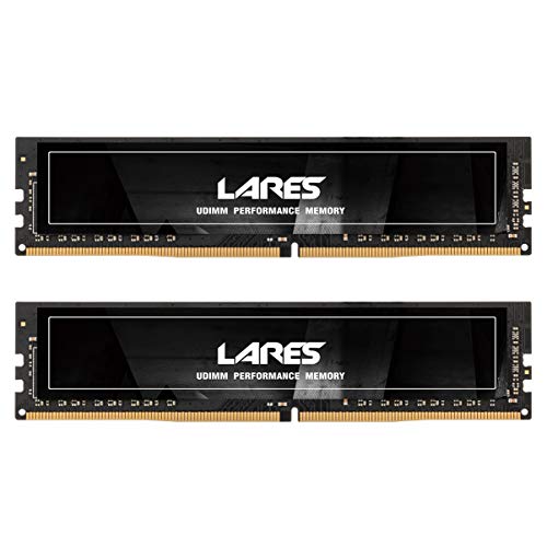 LEVEN DDR4 64GB KIT (32GB×2) 3200MHz PC4-25600 CL22 Unbuffered Non-ECC 1.2V UDIMM 288 Pin PC Computer Desktop Overclocking Memory Module Ram Upgrade- Lares(JR4UL3200172408-32Mx2)