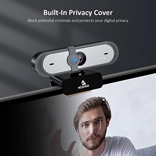 NexiGo N660P 1080P 60FPS Webcam with Software Control, Dual Microphone & Cover, Autofocus, HD USB Computer Web Camera, for OBS/Gaming/Zoom/Skype/FaceTime/Teams/Twitch