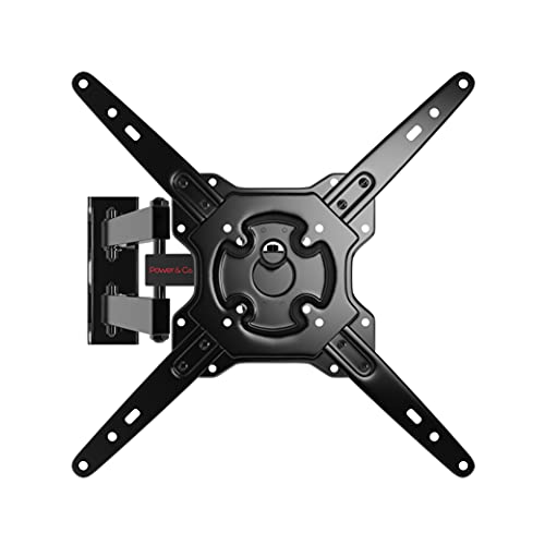 Power & Co. – Full-Motion TV Wall Mount Bracket for 26″ to 60″ Inches Screens – Supports Up to 55 Lbs – Improved Tilt and Anti-Glare Technology – Triple Arm Articulated Bracket