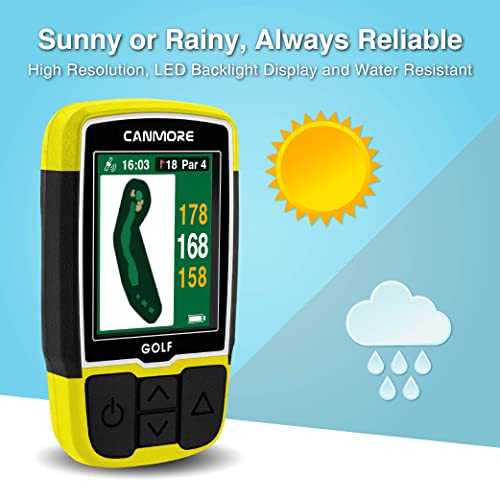 CANMORE HG200 Plus Golf GPS - (Bundle) + Another Charging Cable & Magnet & Clipper - Easy-to-Read Color - preloaded 40,000 Course map Worldwide Shape of The Green and The Fairway