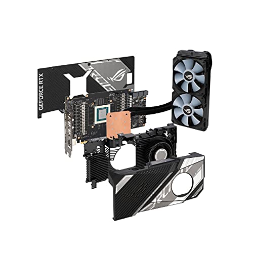 ASUS ROG Strix LC NVIDIA GeForce RTX 3080 Ti OC Edition Gaming Graphics Card (PCIe 4.0, 12GB GDDR6X, HDMI 2.1, DisplayPort 1.4a, Full-Coverage Cold Plate, 240mm Radiator, 600mm tubing, GPU Tweak II)