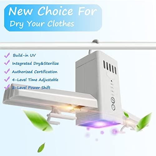 Portable Dryer for Clothes,Electric Clothes and Shoe Dryer Hanger,Foldable Clothes Dryer with Cold/Hot Drying and Timer Dryer for Home Travel Business Trip