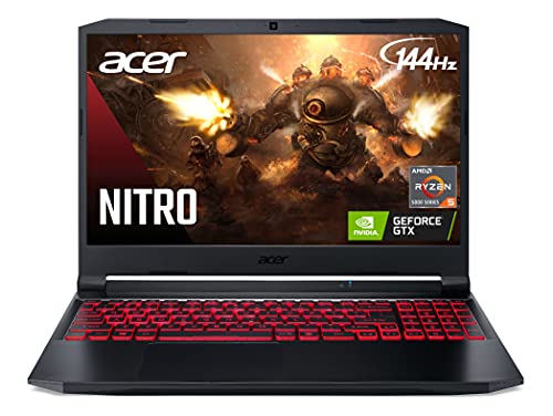 Acer Nitro 5 AN515-45-R83Z Gaming Laptop, AMD Ryzen 5 5600H Hexa-Core Processor | NVIDIA GeForce GTX 1650 | 15.6" FHD 144Hz IPS Display | 8GB DDR4 | 256GB NVMe SSD | WiFi 6 | Backlit Keyboard