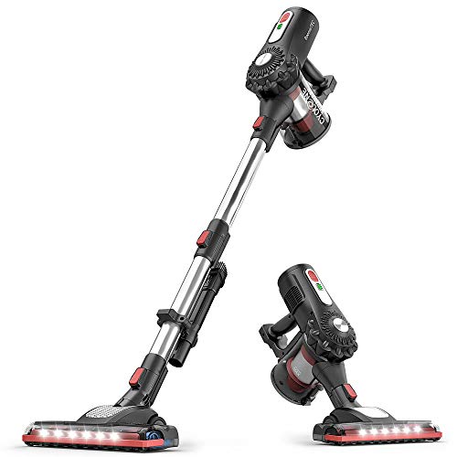 ROOMIE TEC Cordless Stick Vacuum Cleaner, 2 in 1 Handheld Vacuum with 120W Suction Power, Stainless Steel Filter, HEPA Filter, Designed for Floor, Carpet, and Pet Hair - RMDY595