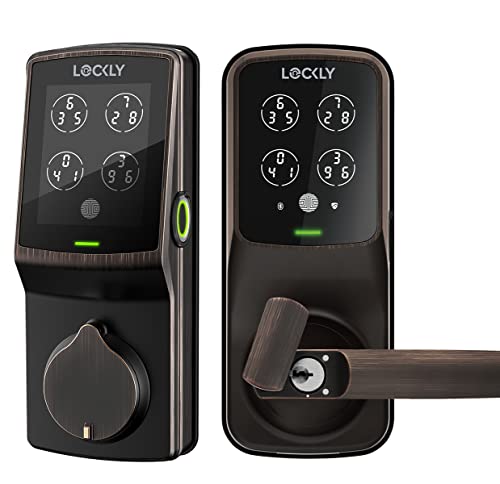 2 PCS Lockly Secure Pro PGD728W & PGD628W Wi-Fi Smart Lock, 5-in-1 Keyless Entry via Biometric Fingerprint, Digital Keypad, App, Automatic Smart Locks for Front Door (Venetian Bronze)