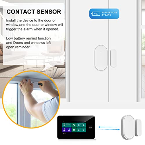 icyber WiFi Home Security Alarm System, DIY Wireless Burglar Alarm System Kit, 4.3 inch Touch Screen Panel, APP Remote Control, Compatible with Alexa and Google Assistant