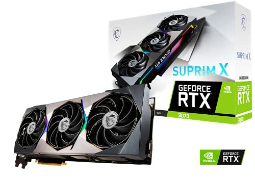 MSI Gaming GeForce RTX 3070 LHR 8GB GDRR6 256-Bit HDMI/DP Nvlink Torx Fan 4 RGB Ampere Architecture OC Graphics Card (RTX 3070 SUPRIM X 8G LHR)