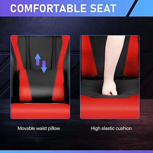 PC Gaming Chair Ergonomic Office Chair Desk Chair PU Leather Computer Chair High Back Racing Chair with Lumbar Support Armrest for Home Office (Black, Cal)