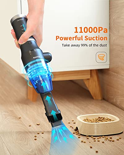 KOONIE 15000mAh Cordless Air Duster & Vacuum 2 in 1, Powerful 77000RPM/11000PA, 2 Speeds, Electric Compressed Air Blower with Detachable Battery, Portable Replaces Air Cans for Computer/Keyboard, Car
