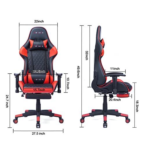 Gaming Chair with Footrest Computer Chairs for Adults Office Chair with Lumbar Support Gaming Chair with Message Office Chair with Headrest Ergonomic