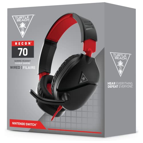 Turtle Beach Recon 70 Gaming Headset for Nintendo Switch, Xbox Series X, Xbox Series S, Xbox One, PS5, PS4, PlayStation, Mobile, & PC with 3.5mm - Flip-to-Mute Mic, 40mm Speakers - Black