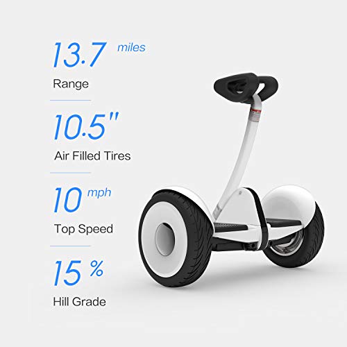 Segway Ninebot S Smart Self-Balancing Electric Scooter with LED light, Portable and Powerful, White