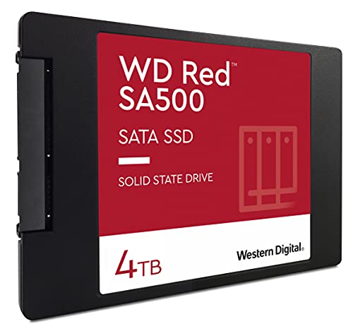 Western Digital 4TB WD Red SA500 NAS 3D NAND Internal SSD - SATA III 6 Gb/s, 2.5"/7mm, Up to 560 MB/s - WDS400T1R0A