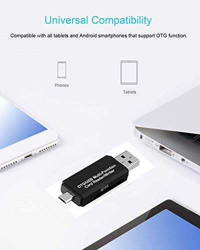 Micro USB OTG to USB 2.0 SD Card Adapter, COCOCKA Micro SD Card Reader，Trail Camera Memory Card Adapter Connector for Android Phone/Computer，Supports SD/SDHC/SCXC/MMC/MMC Micro