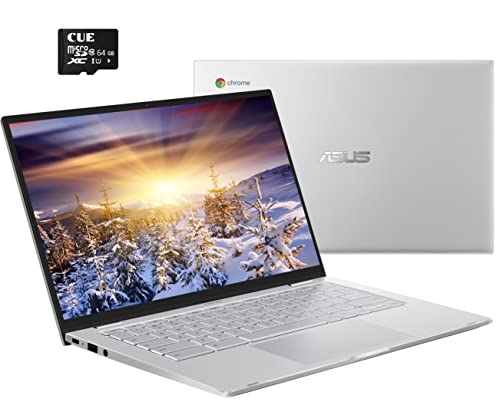 ASUS 2023 Newest Chromebook 14 Inch Thin Light Student Laptop, Intel Core M3-8100Y(Up to 3.4GHz), 8GB RAM, 128GB Storage, Backlit Keyboard, WiFi6, Webcam, Zoom Meeting, Chrome OS, Silver