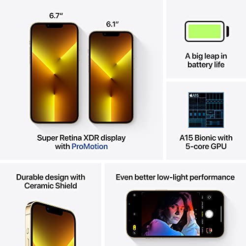 Apple iPhone 13 Pro (256GB, Gold) [Locked] + Carrier Subscription - AOP3 EVERY THING TECH 