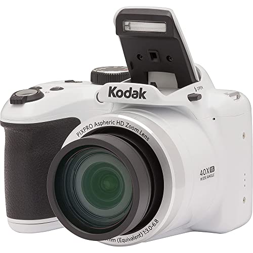 Kodak PIXPRO 16MP AZ401 Digital Point & Shoot Camera for Still Photography & HD Video (White) with 40X Optical Zoom, Image Stabilization and 3" LCD Bundle with Deco Gear Case + Pro Kit Accessories