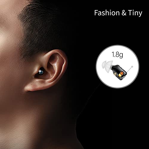 STnelun Hearing Aids Mini Rechargeable Digital Hearing Amplifier for Hearing Loss Seniors, Professional Inner Ear Hearing Assitant Tiny Magnetic Charging Case Sound Amplifier（1 Pair）