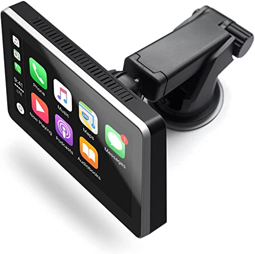 Car and Driver INTELLIDASH PRO Wireless Apple Carplay ONLY 7'' IPS Touchscreen with Bluetooth, SiriusXM, Siri Assistant. Dash Windshield Mounted