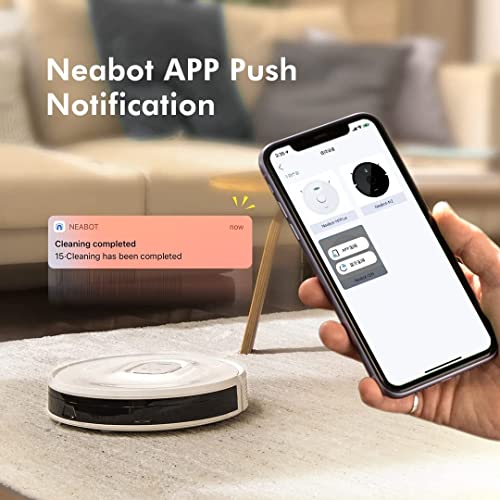 Neabot Q11 Robot Vacuum and Mop, 4000Pa Strong Suction Self Emptying Robotic Vacuum, Wi-Fi / Bluetooth Connectivity, APP & Alexa Control, Multi Floor Mapping, Ideal for Pet Hair, Hard Floor and Carpet