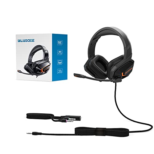 Gaming Headsets, Lossless Bass Surround, Extra-Thick Over-Ear Gaming Headphones, Light&Durable Fiberglass Frame, Wired Gaming Headset with Microphone for PS4/PS5/PC/Xbox/Switch