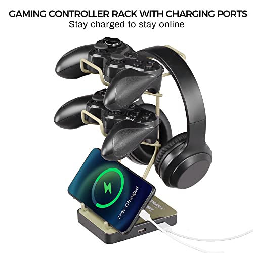 EUREKA ERGONOMIC & Call of Duty PC Computer Gaming Desk Setup Accessories Bundle, Headphone & Controller Stand with USB Charger, Unspillable Drink Cup Holder, Power Socket Strip Organizer, Gamer Gifts
