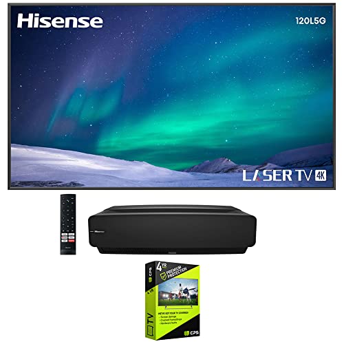 Hisense 120L5G-CINE120A 120" 4K Ultra-Short-Throw Laser TV & 120' ALR Cinema Screen Bundle with Premium 4 YR CPS Enhanced Protection Pack