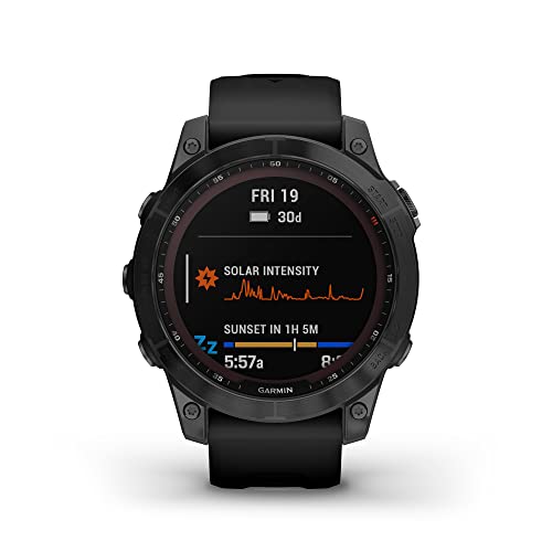 Garmin Fenix 7 Sapphire Solar Edition, GPS Adventure Smartwatch and Signature Series Charging Bundle