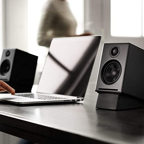 Audioengine HD3 Powered Bluetooth Speakers and DS1 Desktop Speaker Stands Bundle (White)