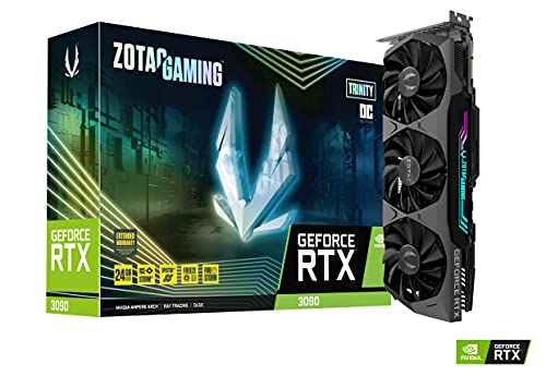 ZOTAC Gaming GeForce RTX™ 3090 Trinity OC 24GB GDDR6X 384-bit 19.5 Gbps PCIE 4.0 Gaming Graphics Card, IceStorm 2.0 Advanced Cooling, Spectra 2.0 RGB Lighting, ZT-A30900J-10P