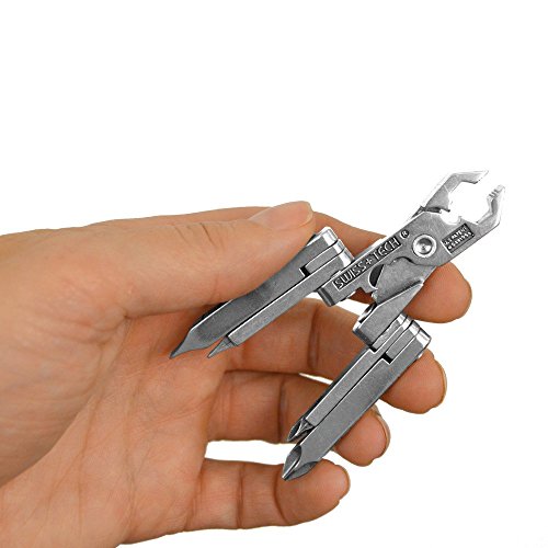 Swiss+Tech ST53100 Polished SS 19-in-1 Micro Pocket Multitool for Camping, Outdoors, Hardware