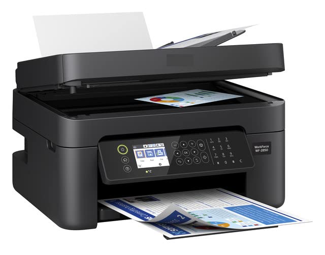 Epson Workforce WF-28 50 Series Wireless Color Inkjet All-in-One Printer - Print Copy Scan Fax - Mobile Printing - Auto Duplex Printing - Up to 30 Pages ADF - 2.4" Color LCD Display