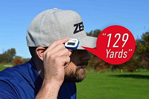 GolfBuddy Clip on Voice 2 Golf Navigation GPS for Hat/GPS and Laser Rangefinder, 14 Hours Battery Life, Water Resistant with Lifetime Free Courses and Software Updates,White/Navy