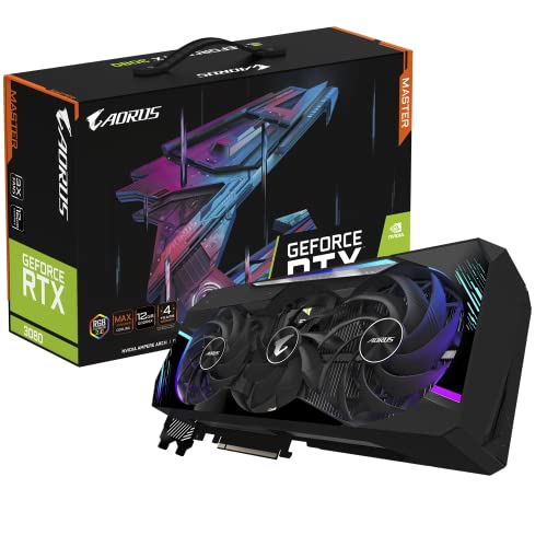 GIGABYTE AORUS GeForce RTX 3080 Master 12G Graphics Card, MAX-Covered Cooling, 12GB 384-bit GDDR6X, GV-N3080AORUS M-12GD Video Card