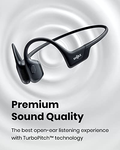 Shokz OpenRun Pro - Premium Bone Conduction Open-Ear Bluetooth Sport Headphones - Sweat Resistant Wireless Earphones for Workouts and Running with Deep Base - Built-in Mic, with Headband (Black)