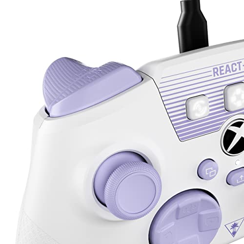 Turtle Beach REACT-R Controller Wired Game Controller – Licensed for Xbox Series X & Xbox Series S, Xbox One & Windows – Audio Controls, Mappable Buttons, Textured Grips - White/Purple