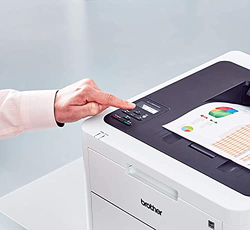 Brother HL-L3230CDW Compact Wireless Digital Color LED Laser Printer for Home Office, White - Print Only - 25 ppm, 2400 x 600 dpi, 8.3 x 13 Print Size, Auto Duplex Printing, 250 Sheet, Ethernet
