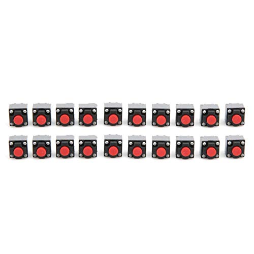 20Pcs 6x6x7.3mm Tactile Push Button Micro Switch Waterproof Momentary Tact Switch for Home Appliance, Security Equipment, Toy, Electronic Products